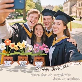 Mwmoeen Pocket Hug Pozitívny kvet, Vtipné pletené vreckové tulipány, Pozitívne kreatívne pletené