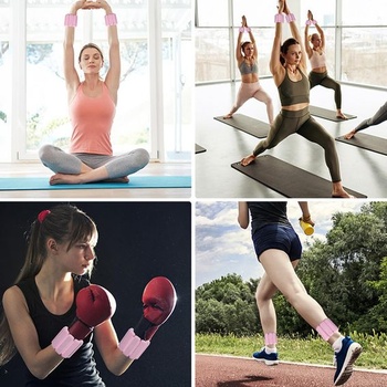 Sada 2 nastaviteľných závaží na zápästie a členky, vodotesné silikónové záťažové putá, fitness