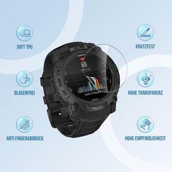 Sada 4 ks mäkkých ochranných fólií z tvrdeného TPU skla pre Garmin Instinct 3 50 mm, perfektne