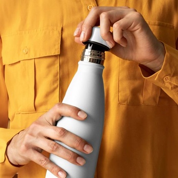 LO Nerezová láhev na vodu 1l termoska nepropustná bez BPA bílá 1000 ml