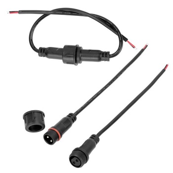 QWORK® 5 párov 2pinových elektrických konektorov, vodotesné s krytím IP65, s predlžovacím káblom