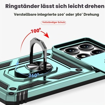 Magnetické pouzdro pro Xiaomi 14T 5G s kroužkovým úchytem, ochranné pouzdro s krytkou objektivu,