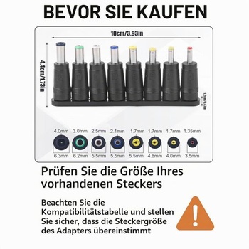 Adaptér WANGCL 8 v 1 s válcovou zástrčkou, 5,5 x 2,1 mm, univerzální DC válcový konektor, sada DC