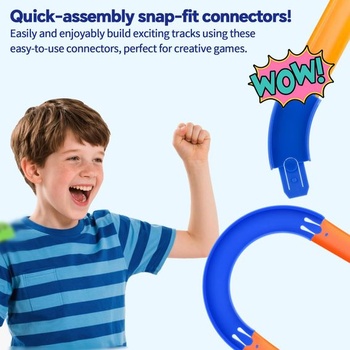 5 zakrivených spojovacích prvkov pre Hot Wheels FTL69 (modrá, oranžová)