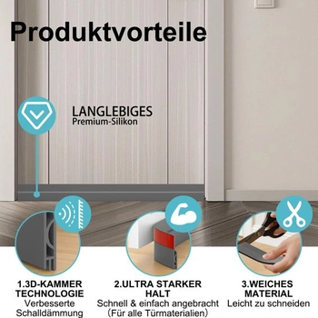 Těsnění dveří, clona proti průvanu - Prémiové samolepicí těsnění dveří, úspora energie, rychlá a