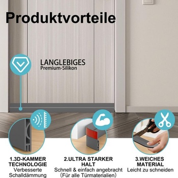 Tesnenie dverí, clona proti prievanu - Prémiové samolepiace tesnenie dverí, úspora energie, rýchla a