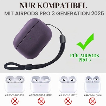 Pouzdro Teyomi TPU pro AirPods Pro 3. generace, ochranné pouzdro pro Apple AirPods Pro 3 s poutkem