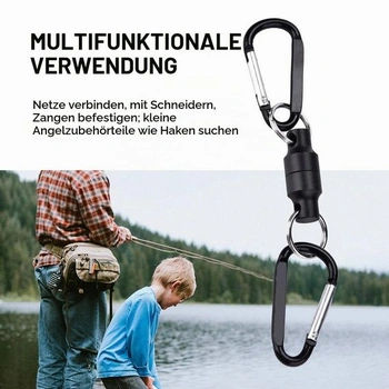 Magnetický klip na muškaření, závěsný držák na šňůrku, karabina, jednoduchý/dvojitý přívěsek na