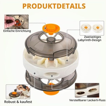 Dávkovač maškrty pre psov ALL FOR PAWS, design UFO, nastaviteľný pomalý krmítko pre mentálne