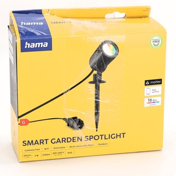 Predlžovacia záhradná lampa Hama (LED záhradný reflektor s bodcom do zeme, múdre vodotesné
