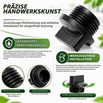 3 univerzálne vypúšťacie zátky pre vodné čerpadlá 2, 3 a 4 palce, závitová zátka 25 mm (jemný