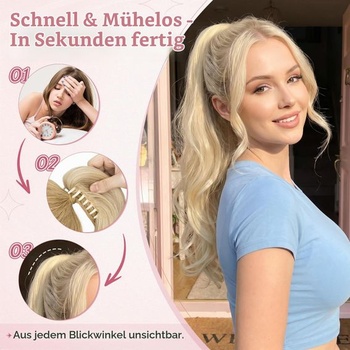 Vlnitý připínací culík, 60 cm dlouhý syntetický příčesek, culík pro ženy, popelavě blond, mix