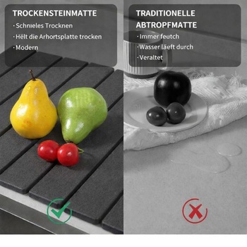 Kamenná podložka na sušenie riadu 30x40 cm – Rýchloschnúca podložka na odkvapkávanie drezu z