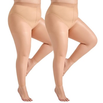 Dámske pančuchy Yilanmy bez nôh, pre väčšie veľkosti, s reguláciou bruška, XL-XXL, telové