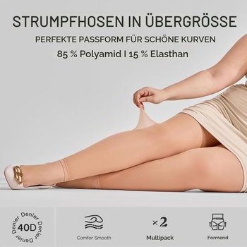 Dámske pančuchy Yilanmy bez nôh, pre väčšie veľkosti, s reguláciou bruška, XL-XXL, telové