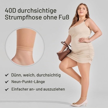 Dámske pančuchy Yilanmy bez nôh, pre väčšie veľkosti, s reguláciou bruška, XL-XXL, telové