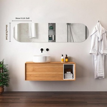Zrkadlo Hode Adhesive Mirror, samolepiace zrkadlo na nalepenie, akryl, 2 mm, súprava - 30x30cm, 4 kusy