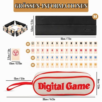 Byffoer Games Rummy Cup Mini Rummy Herná sada Cestovná hra Klasické párty hry Doskové hry pre