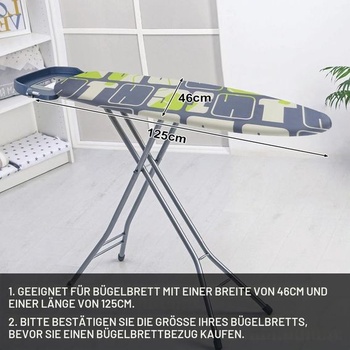 Poťah na žehliacu dosku, 125 x 46 cm, univerzálny poťah na žehliacu dosku s gumičkou, bavlnený poťah