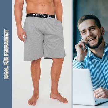 Pánske krátke pyžamové súpravy CityComfort M-4XL, 2 kusy pánskych letných pyžamových kraťasov s