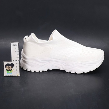 Biele sneakersy na silnej platforme veľ. 40 EU