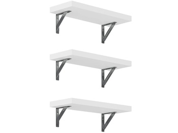 Súprava 3 nástenných políc AW1W-3, 400 × 150 × 25 mm, biele - N
