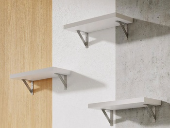 Súprava 3 nástenných políc AW1W-3, 400 × 150 × 25 mm, biele - N