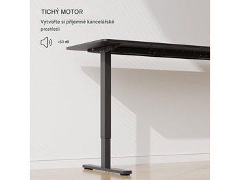 Výškovo nastaviteľný stôl FQ1B-1660-EUV2 black, 160 x 60cm, čierny - N