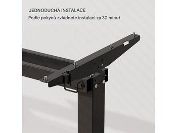 Výškovo nastaviteľný stôl FQ1B-1660-EUV2 black, 160 x 60cm, čierny - N