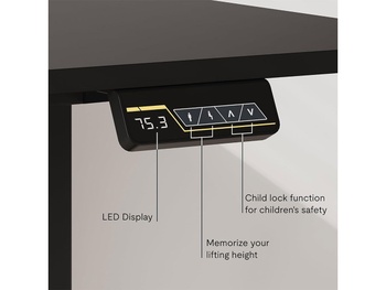 Výškovo nastaviteľný stôl FQ1B-1660-EUV2 black, 160 x 60cm, čierny - N