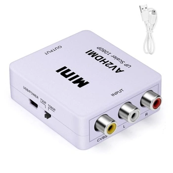 Adaptér RCA na HDMI, 1080P RCA kompozitný CVBS AV na HDMI…