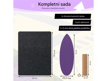 Balančná doska z dreva SP37912PU, fialová - N