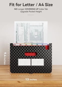 Složka na dokumenty ABC life A4, pořadač A4, organizér na spisy s 26 kapsami, velkokapacitní brašna