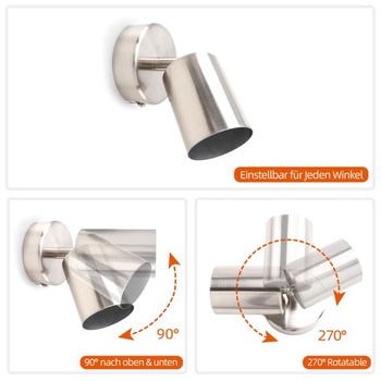 Stropné a nástenné bodové svetlo da LIGHT Retro LED - 1smerné stropné bodové svetlo, otočné a