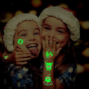 Vianočné tetovanie pre deti, tetovanie svietiace v tme do detských adventných kalendárov