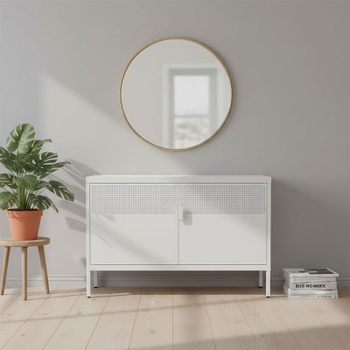 Úložná skrinka s dvojitými dverami CB10-H-W-V2, 100 x 40 x 64 cm, biela - N