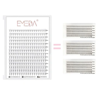 10D Objemové prodloužení řas M Kudrlinky 0,05 mm Smíšené 8-14 mm Efekt oční linky Prodlužování řas