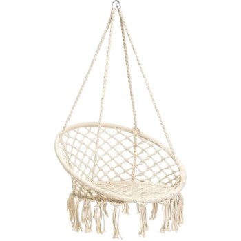 Závesné kreslo GARDEN PLEASURE Barbuda, s vankúšom, 80 x 125 x 60 cm, biele - N