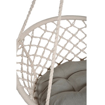 Závesné kreslo GARDEN PLEASURE Barbuda, s vankúšom, 80 x 125 x 60 cm, biele - N
