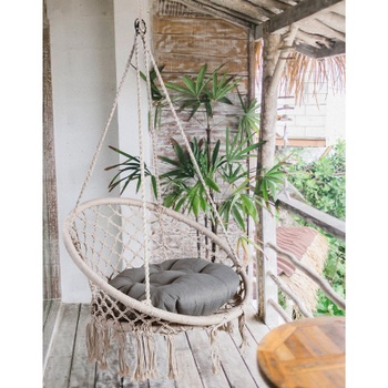 Závesné kreslo GARDEN PLEASURE Barbuda, s vankúšom, 80 x 125 x 60 cm, biele - N