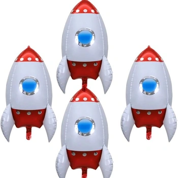 4 fóliové balóniky v tvare rakety, 4D balóniky v tvare…