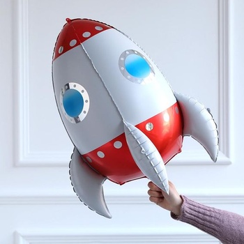 4 fóliové balóniky v tvare rakety, 4D balóniky v tvare rakety pre deti, héliové fóliové balóniky vo