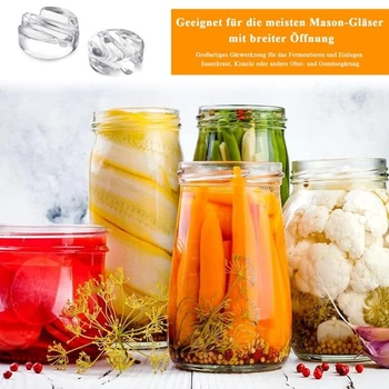 4 fermentační závaží o průměru 7 cm, skleněná závaží na kvašení s širokým otvorem, skleněná