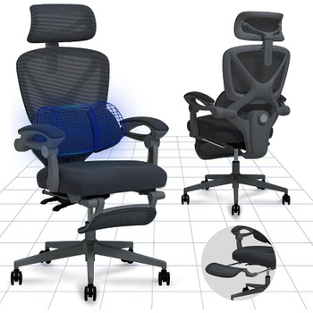 Ergonomická kancelárska stolička OC4B black, s náklonom 135 °, čierna - N