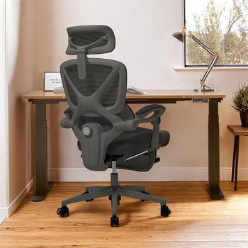 Ergonomická kancelárska stolička OC4B black, s náklonom 135 °, čierna - N