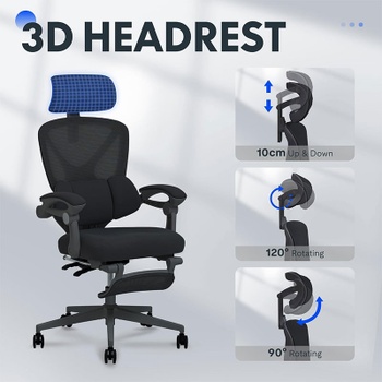Ergonomická kancelárska stolička OC4B black, s náklonom 135 °, čierna - N