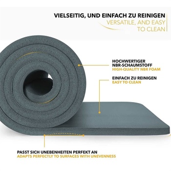 Fitness podložka, 60 x 185 x 1,5 cm, šedá - N