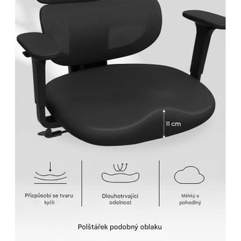 Ergonomická kancelárska stolička BS5BB-PRO, čierna - N