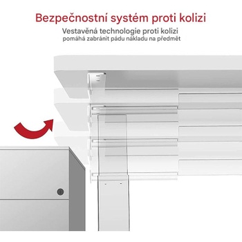 Výškovo nastaviteľný stôl EQ5W-EU, bez dosky, biely - N