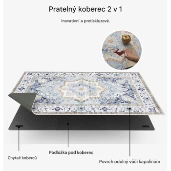 Koberec s medailónovým vzorom, 130 x 185 cm - N